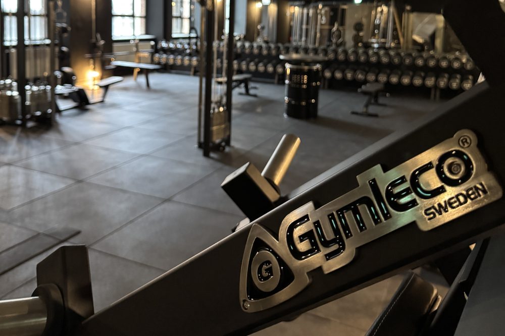 Gymleco-Gerät im Freihantelbereich mit Gewölbedecke